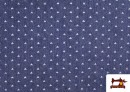 Acheter Tissu Texan avec Imprimé Géométrique Triangles couleur Bleu