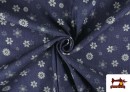 Vente en ligne de Tissu Texan avec Imprimé Fleurs Sauvages couleur Bleu Marine