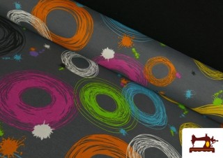 Tissu en Canvas pour Décoration avec Cercles de Peinture