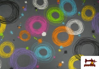 Vente de Tissu en Canvas pour Décoration avec Cercles de Peinture
