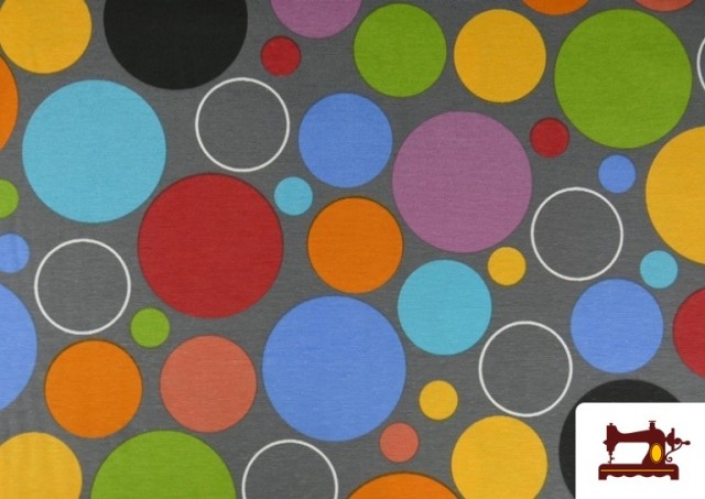 Acheter en ligne Tissu en Canvas pour Décoration avec Cercles de Couleurs