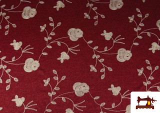 Tissu Angora avec Broderie Tressée couleur Rubis Tissu Angora avec Broderie Tressée couleur Rubis