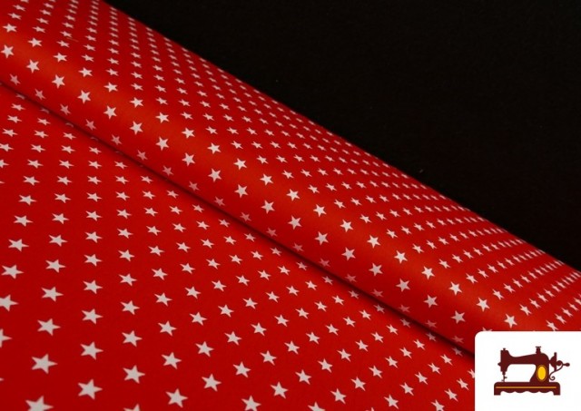 Acheter en ligne Tissu en Coton de Couleurs avec Étoiles 1cm couleur Rouge
