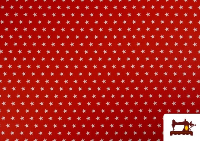 Vente en ligne de Tissu en Coton de Couleurs avec Étoiles 1cm couleur Rouge