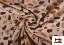 Tissu en Sweat Flannel avec Fleurs et Feuilles