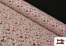 Tissu en Coton Imprimé avec Fleurs Petites de Couleurs