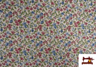 Vente en ligne de Tissu en Coton Imprimé avec Fleurs Petites de Couleurs