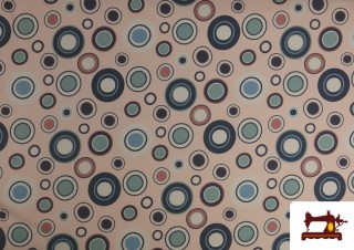 Vente de Tissu en Softshell Imprimé avec Cercles couleur Rose pâle Vente de Tissu en Softshell Imprimé avec Cercles couleur Rose pâle