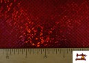 Tissu en Lycra Imitation Écailles de Poisson couleur Rouge