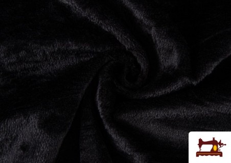 Tissu à Poil Noir Court pour Costumes
