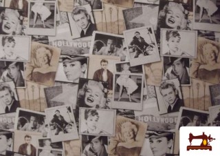 Tissu en Canvas Imprimé avec Audrey Hepburn et Acteurs du Cinéma Tissu en Canvas Imprimé avec Audrey Hepburn et Acteurs du Cinéma