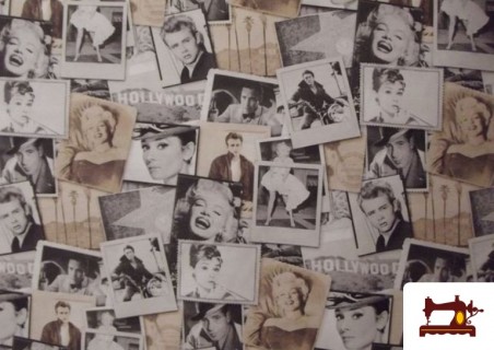 Tissu en Canvas Imprimé avec Audrey Hepburn et Acteurs du Cinéma