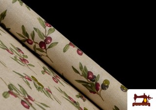 Tissu en Canvas Imprimé avec Feuilles d'Olivier Tissu en Canvas Imprimé avec Feuilles d'Olivier