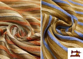 Tissu Chenille en Velours avec Rayures Tissu Chenille en Velours avec Rayures