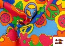 Vente en ligne de Tissu Imprimé Hippie - Flower Power Paix et Amour