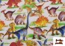 Acheter Tissu en Coton Imprimé avec Dinosaures
