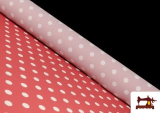 Tissu Orange Corail à pois Blancs pour Vêtements Flamenco Tissu Orange Corail à pois Blancs pour Vêtements Flamenco