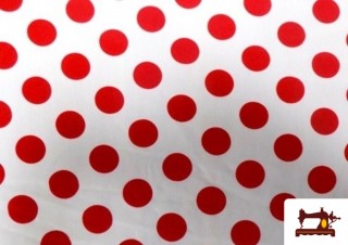 Tissu Rouge à Pois Blanc pour Vêtements Flamenco couleur Blanc Tissu Rouge à Pois Blanc pour Vêtements Flamenco couleur Blanc