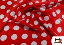 Acheter Tissu Rouge à Pois Blanc pour Vêtements Flamenco couleur Rouge