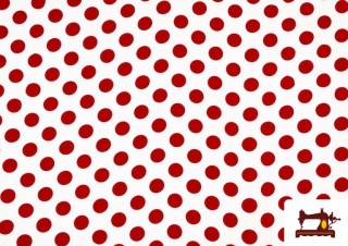 Vente de Tissu Blanc à Pois Rouges pour Vêtements Flamenco Vente de Tissu Blanc à Pois Rouges pour Vêtements Flamenco