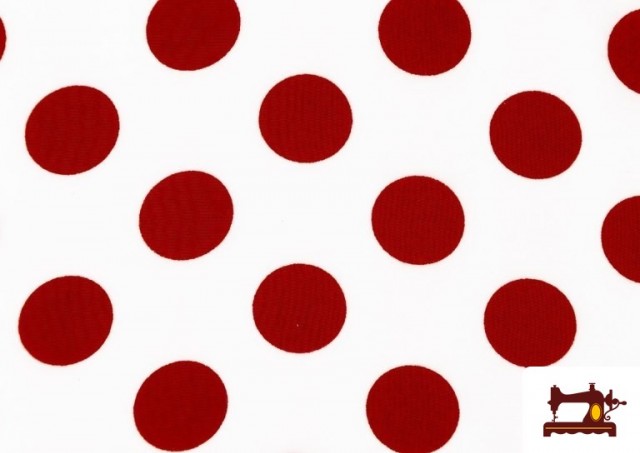 Vente en ligne de Tissu Blanc à Pois Rouges pour Vêtements Flamenco