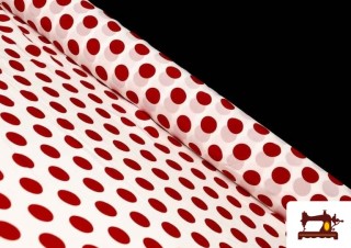 Tissu Blanc à Pois Rouges pour Vêtements Flamenco Tissu Blanc à Pois Rouges pour Vêtements Flamenco