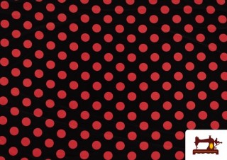 Vente de Tissu Noir à Pois Rouges pour Vêtements Flamenco Vente de Tissu Noir à Pois Rouges pour Vêtements Flamenco