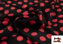 Tissu Noir à Pois Rouges pour Vêtements Flamenco