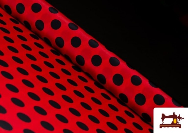 Tissu Rouge à Pois Noirs pour Vêtements Flamenco