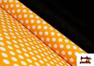 Tissu Jaune à Pois Blancs pour Vêtements Flamenco Tissu Jaune à Pois Blancs pour Vêtements Flamenco
