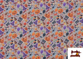 Vente de Tissu de Halloween avec Sorcières et Citrouilles Vente de Tissu de Halloween avec Sorcières et Citrouilles