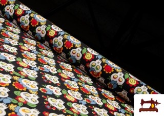 Tissu avec Têtes de Mort Mexicaines