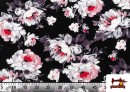 Acheter Tissu Imprimé Fleurs Flamenco couleur Gris