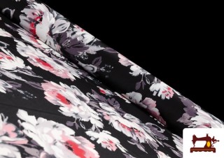 Tissu Imprimé Fleurs Flamenco couleur Gris Tissu Imprimé Fleurs Flamenco couleur Gris