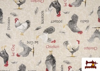 Acheter Tissu Imprimé Coqs avec Traitement Anti-Tâches Acheter Tissu Imprimé Coqs avec Traitement Anti-Tâches