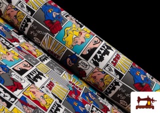 Tissu avec Imprimé Super-Héros Multicolore Tissu avec Imprimé Super-Héros Multicolore