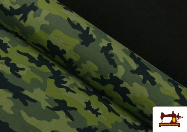 Vente de Tissu de Tee-Shirt avec Imprimé Militaire de Couleurs couleur Vert Bouteille