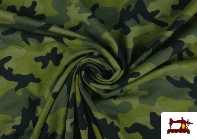 Tissu de Tee-Shirt avec Imprimé Militaire de Couleurs couleur Vert Bouteille