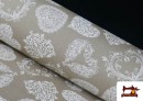 Acheter en ligne Tissu Imprimé Rustique Coeurs pour Décoration couleur Blanc