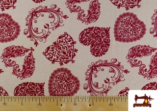 Vente en ligne de Tissu Imprimé Rustique Coeurs pour Décoration couleur Rubis Vente en ligne de Tissu Imprimé Rustique Coeurs pour Décoration couleur Rubis