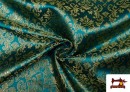 Vente en ligne de Tissu en Jacquard pour Vêtements Medievaux Économique couleur Bleu turquoise