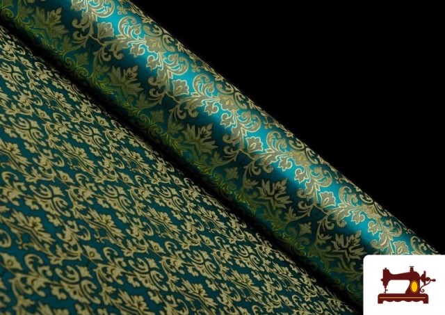 Acheter Tissu en Jacquard pour Vêtements Medievaux Économique couleur Bleu turquoise
