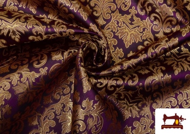 Tissu en Jacquard pour Vêtements Medievaux Économique couleur Violet foncé