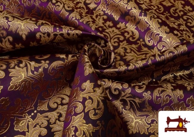 Tissu en Jacquard pour Vêtements Medievaux Économique couleur Violet foncé