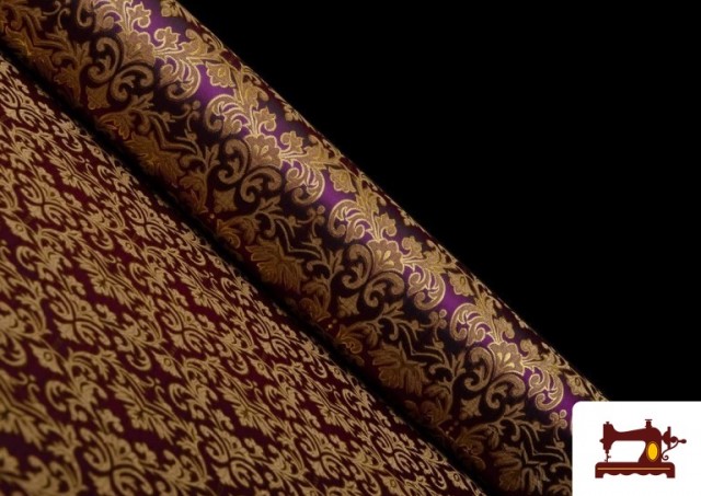 Vente de Tissu en Jacquard pour Vêtements Medievaux Économique couleur Violet foncé