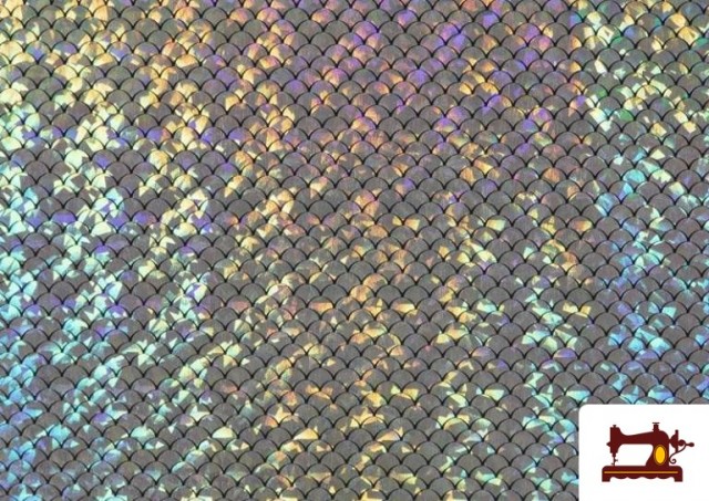 Tissu en Lycra Imitation Écailles de Poisson couleur Argenté