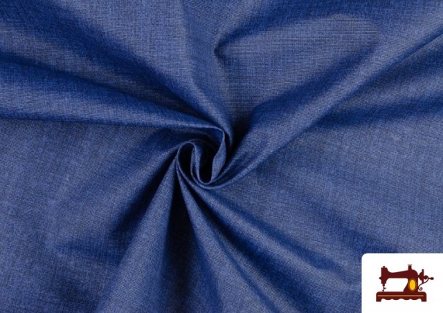 Acheter en ligne Tissu en Canvas avec Finissage Anti-Tâches pour Tapisserie couleur Bleu