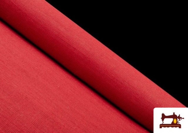 Acheter en ligne Tissu de Jute de Couleurs couleur Rouge