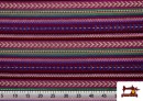 Acheter Tissu à Rayures Multicolores pour Décoration couleur Violet foncé