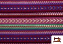 Vente de Tissu à Rayures Multicolores pour Décoration couleur Violet foncé